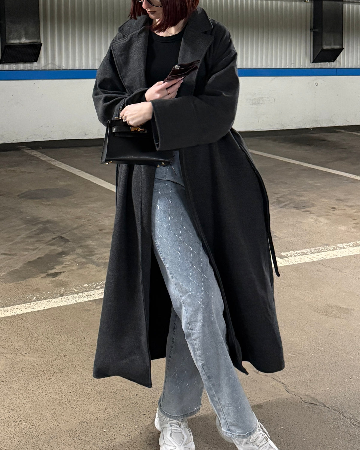 Manteau long à ceinture