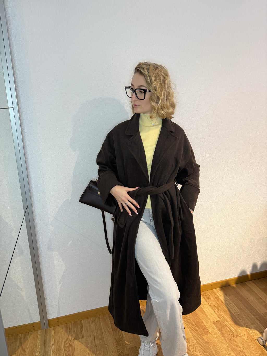 Manteau long à ceinture