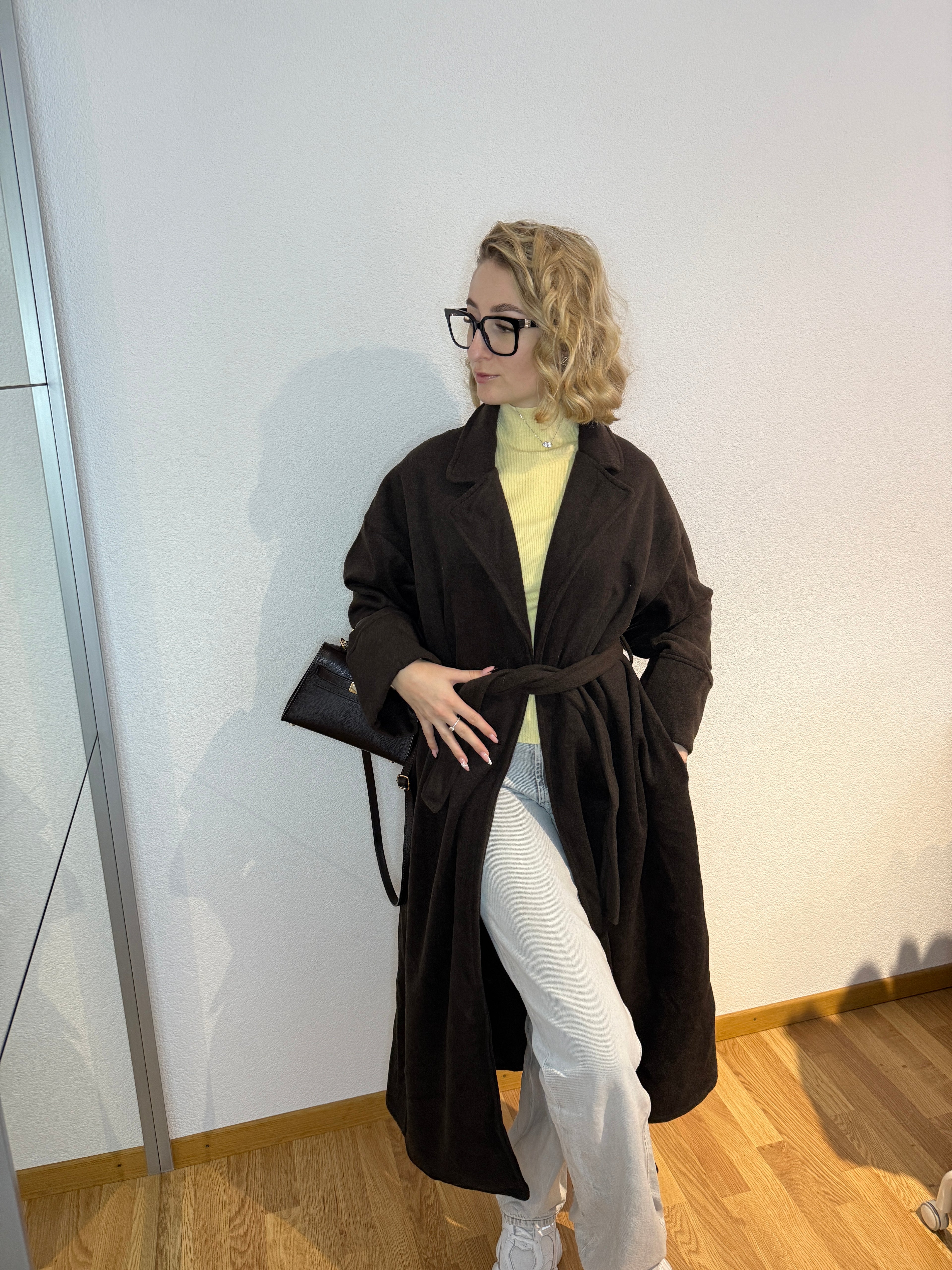 Manteau long à ceinture