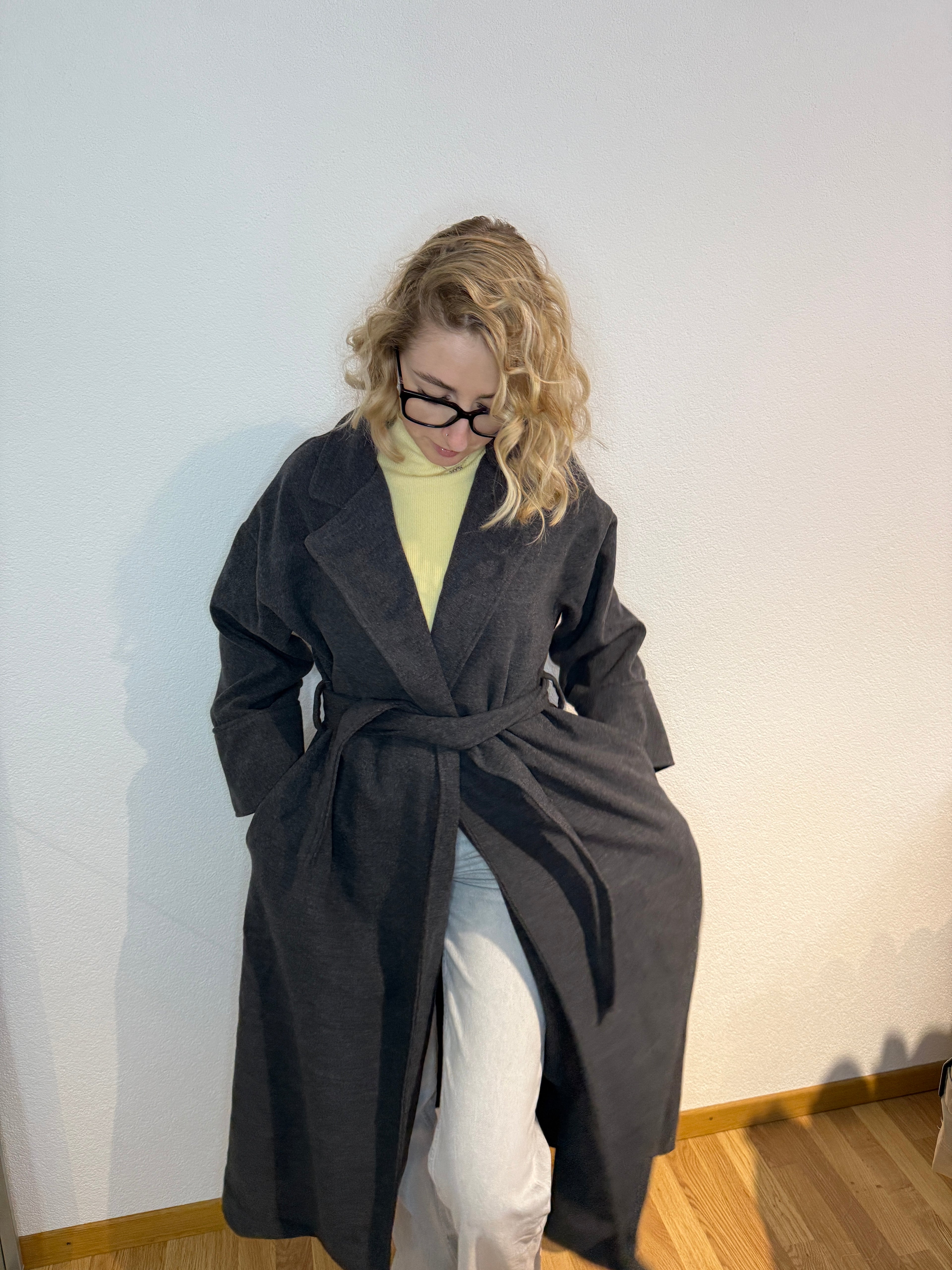 Manteau long à ceinture