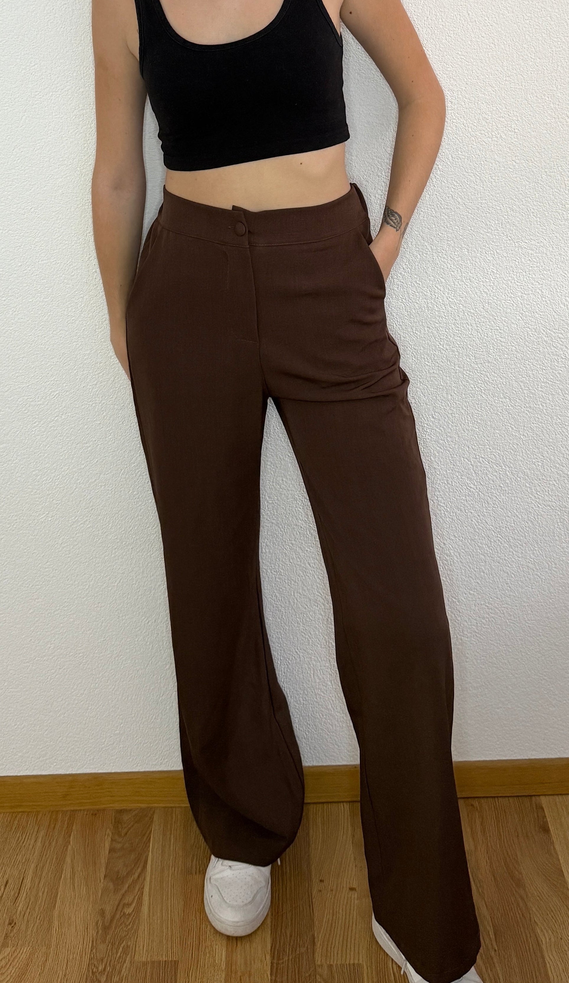 Ensemble gilet blazer brun chocolat