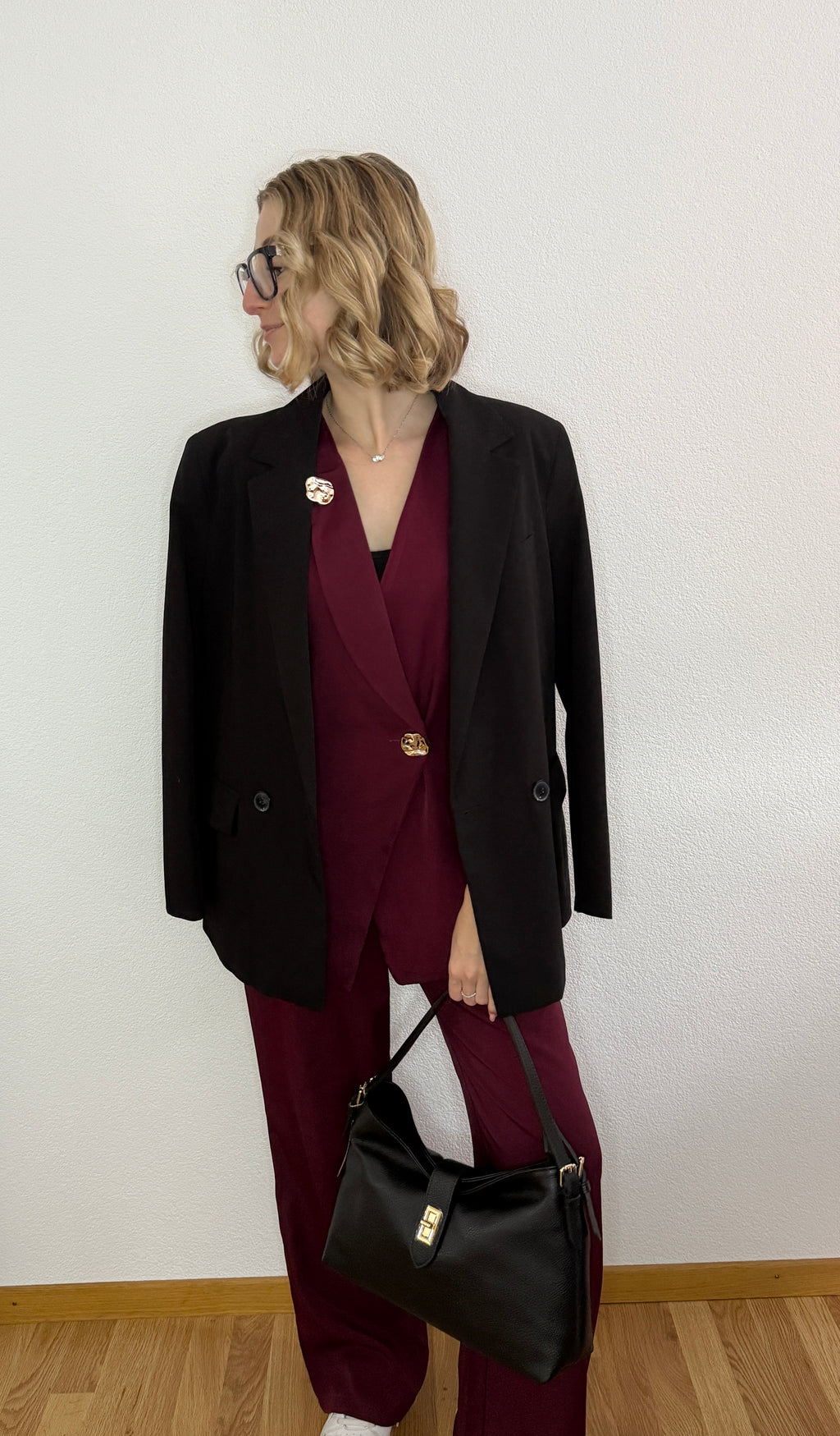 Ensemble gilet blazer bordeaux
