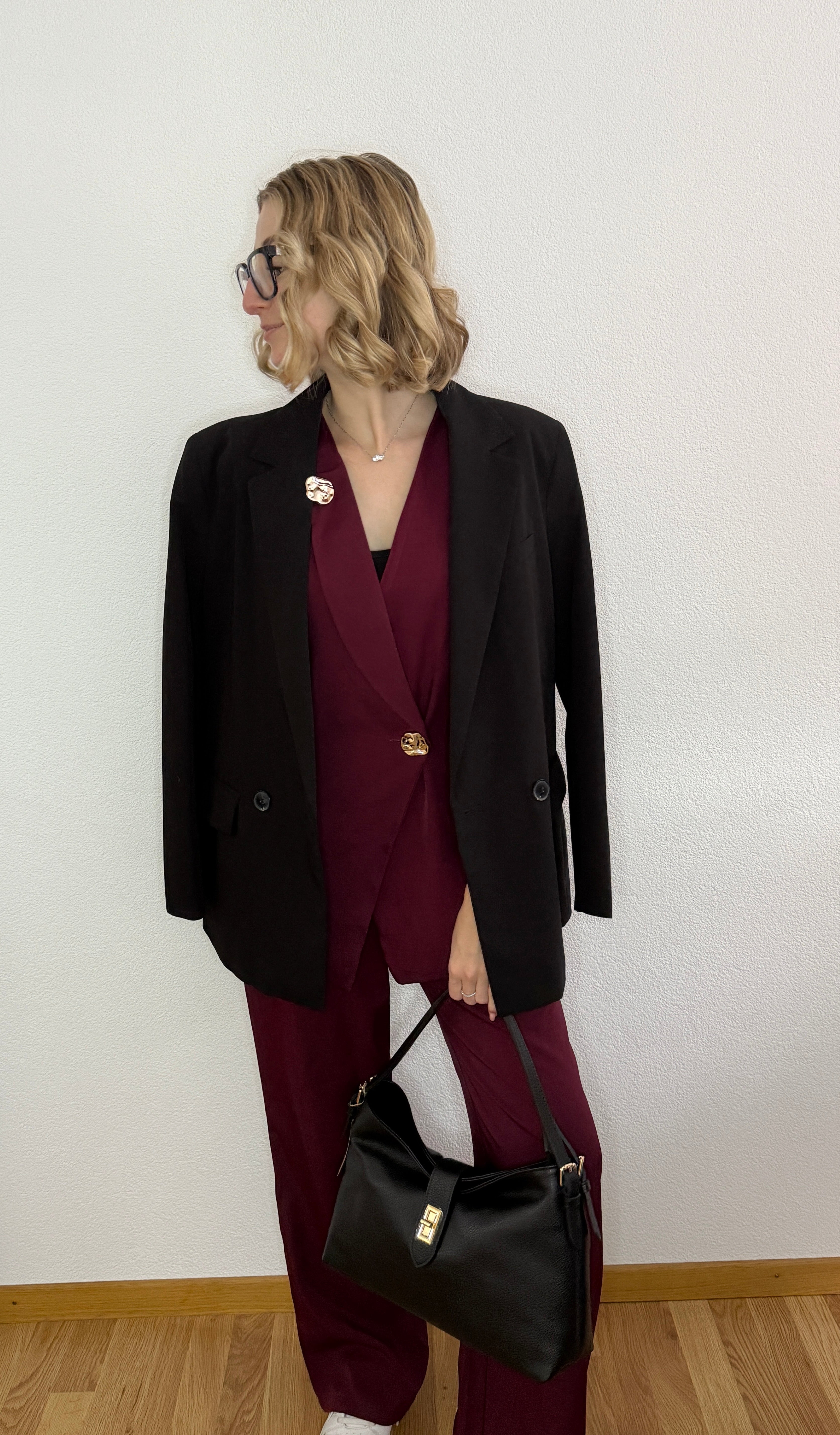 Ensemble gilet blazer bordeaux