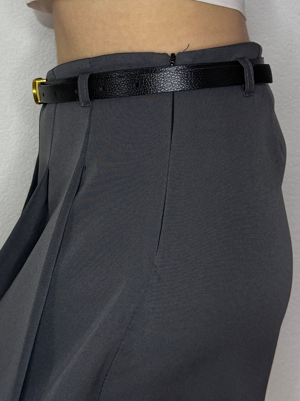 Jupe short plissée grise