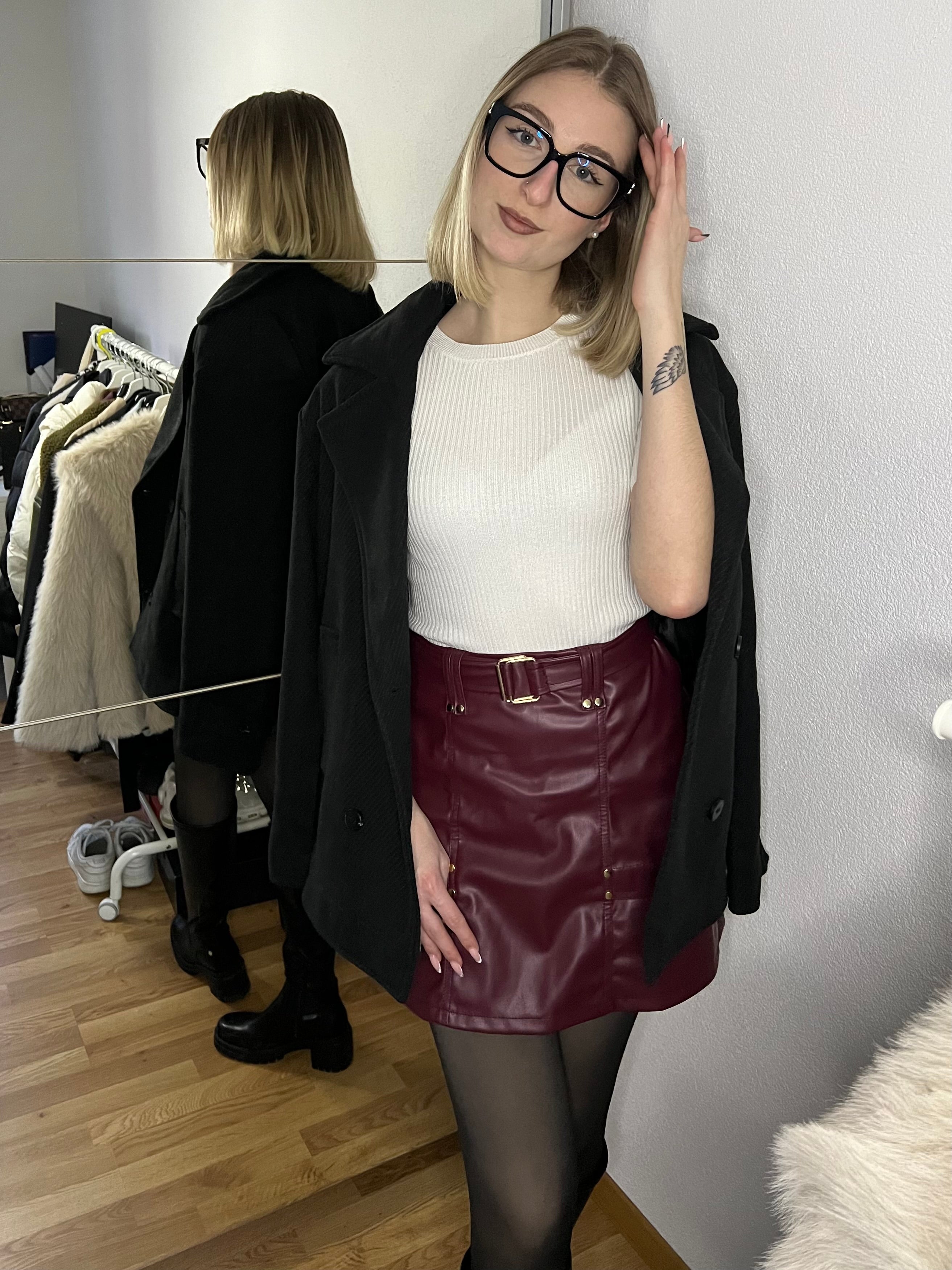 Faux leather skirt