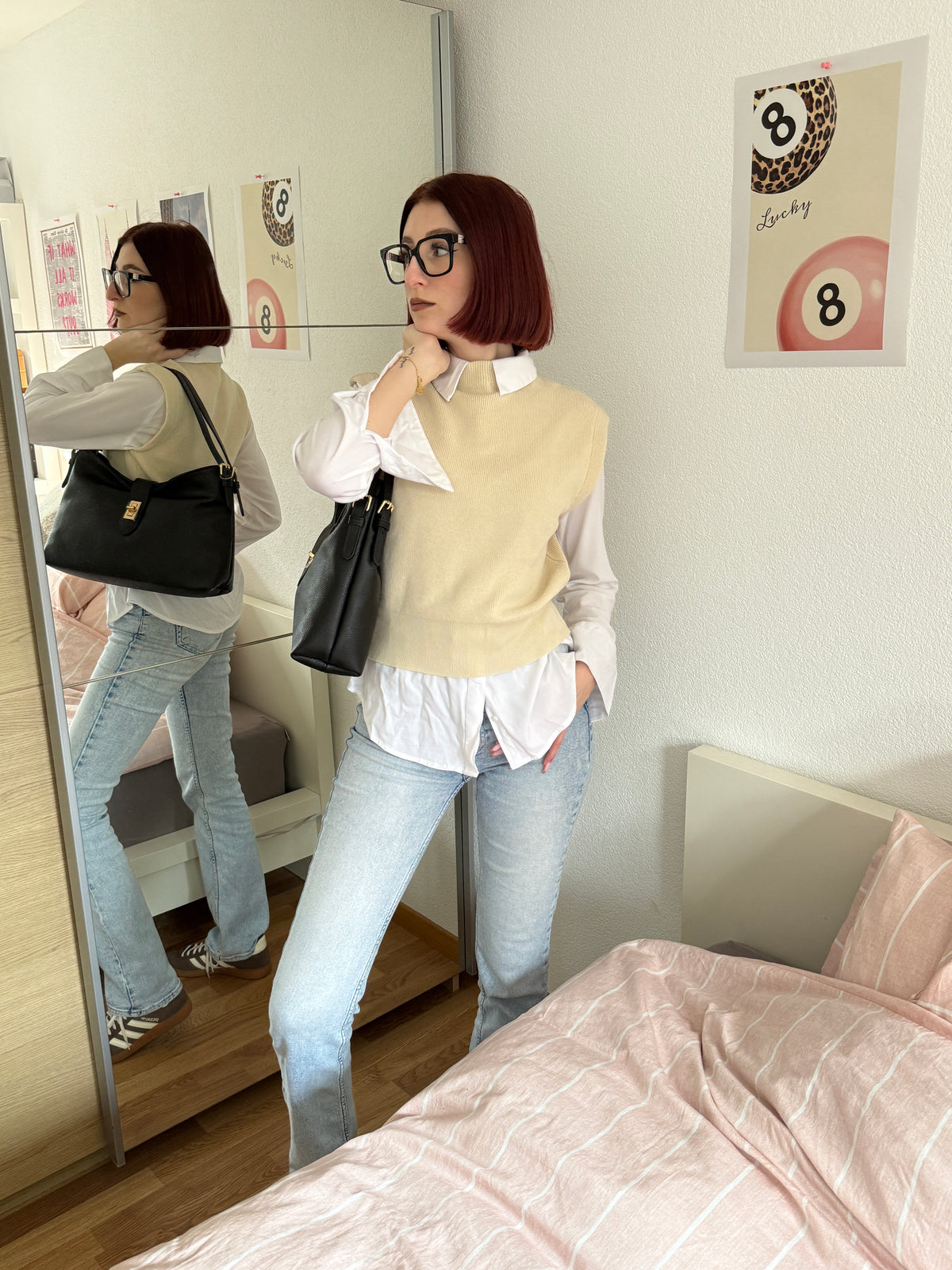 Top sans manches taillé beige