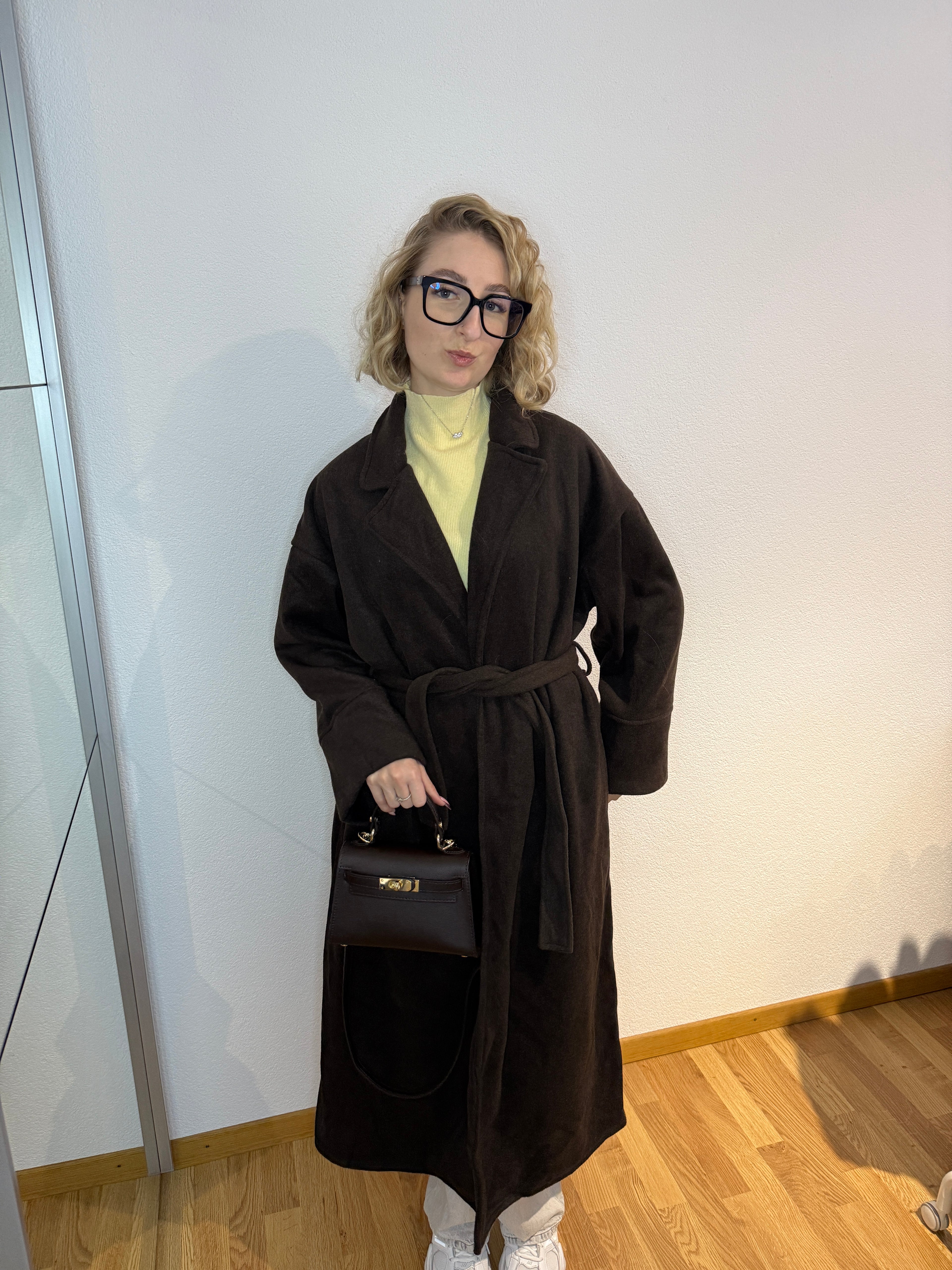 Manteau long à ceinture