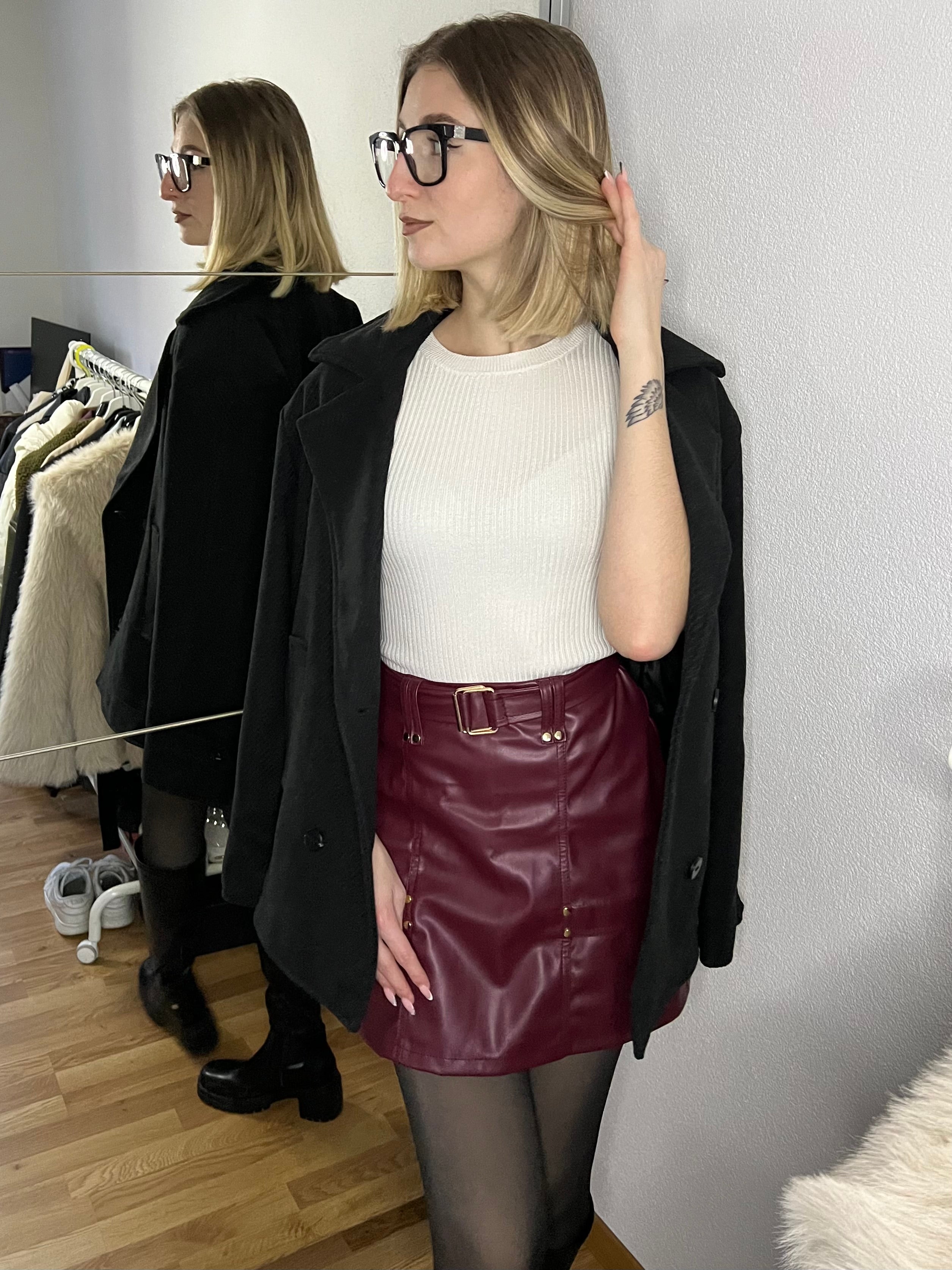 Faux leather skirt