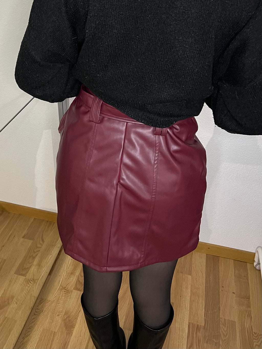 Faux leather skirt